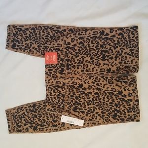 J CREW 7/8 high-rise leggings in animal leopard print brown black tan